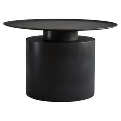 Coffee Table, Pillar Model, Design Like a Modern Sculpture in plated metal.