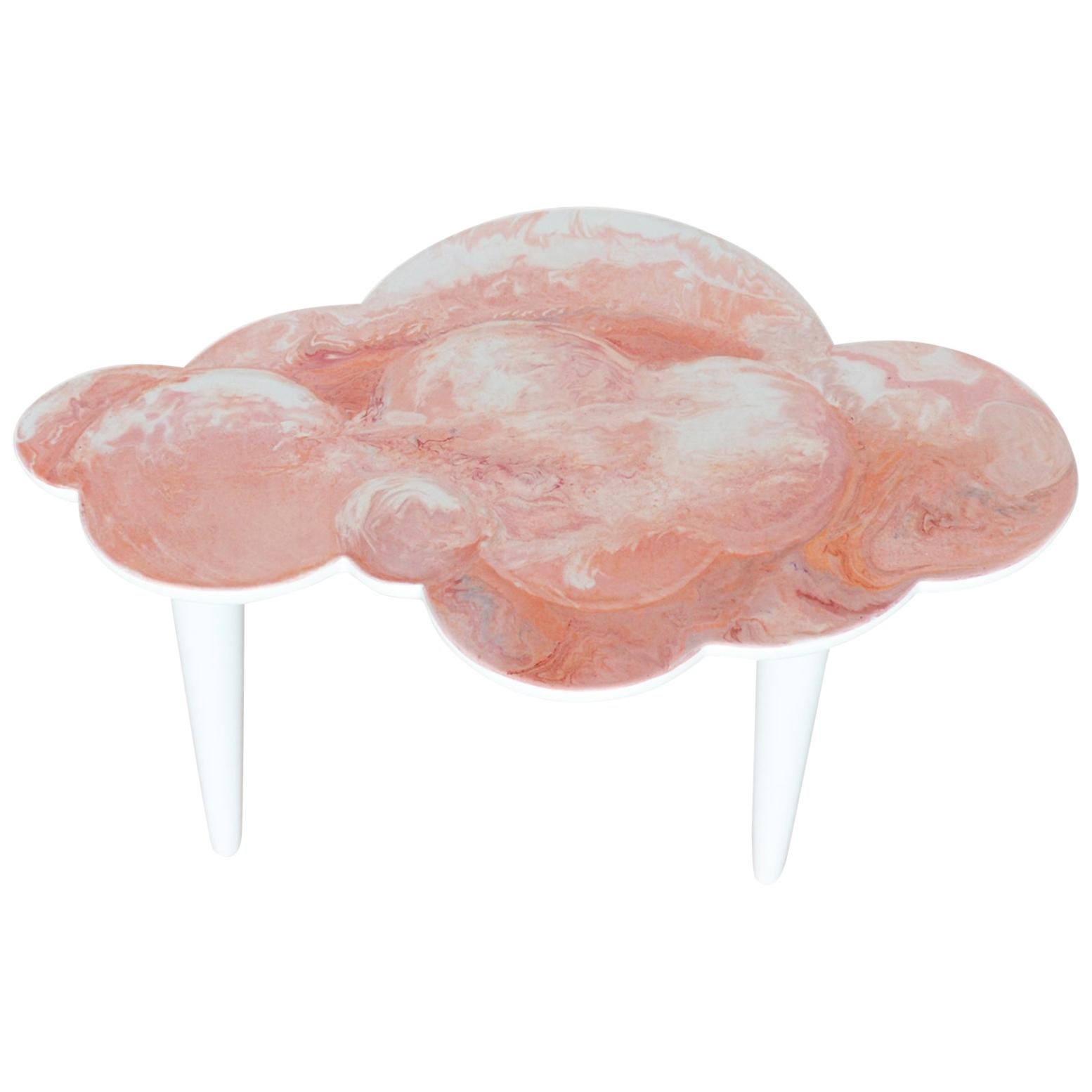 Cupioli Cloud Coffee Table  Scagliola Art Top Wooden  Legs Handmade in Italy
