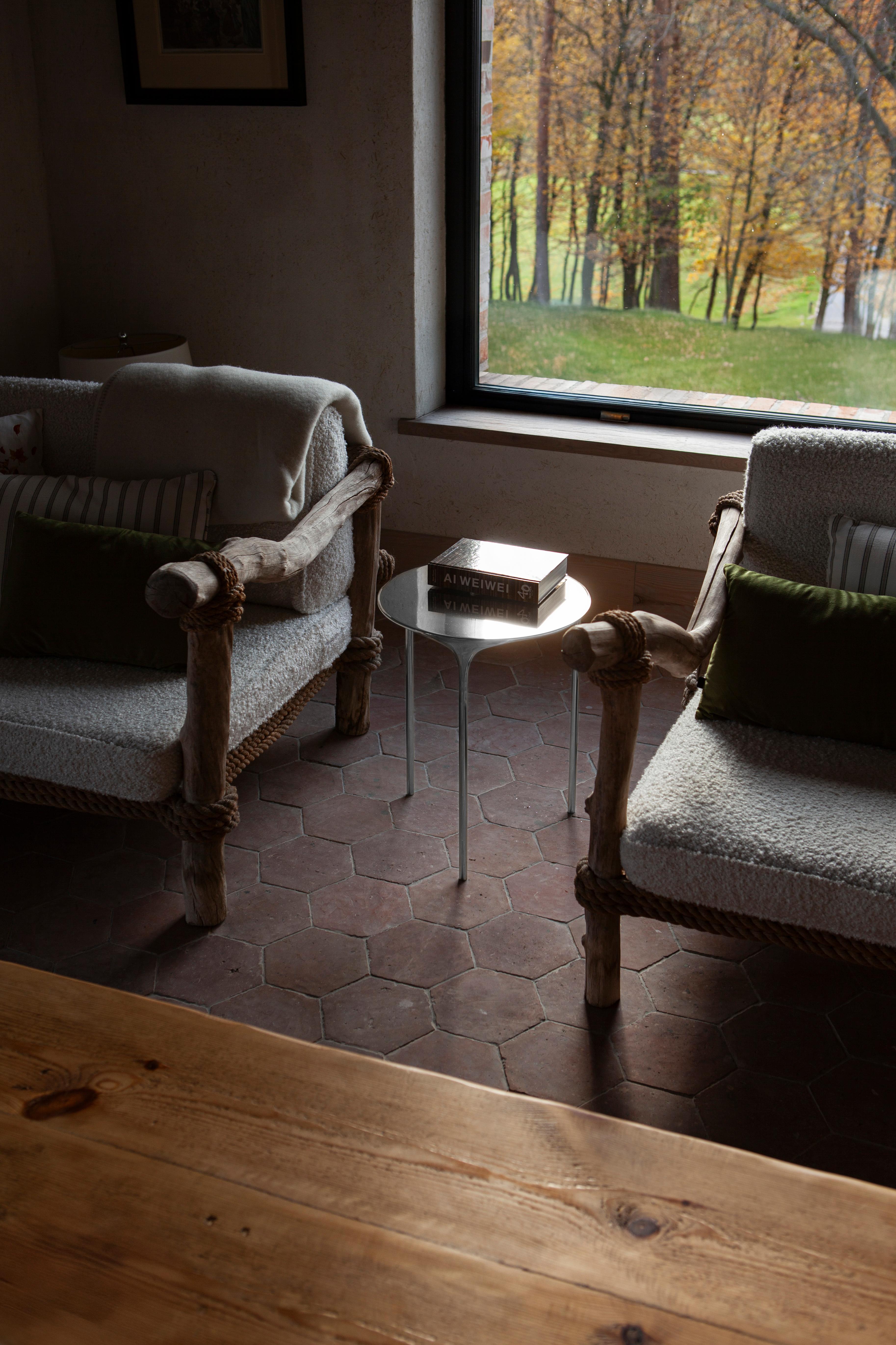 Moderne Table basse - Aluminium poli en vente