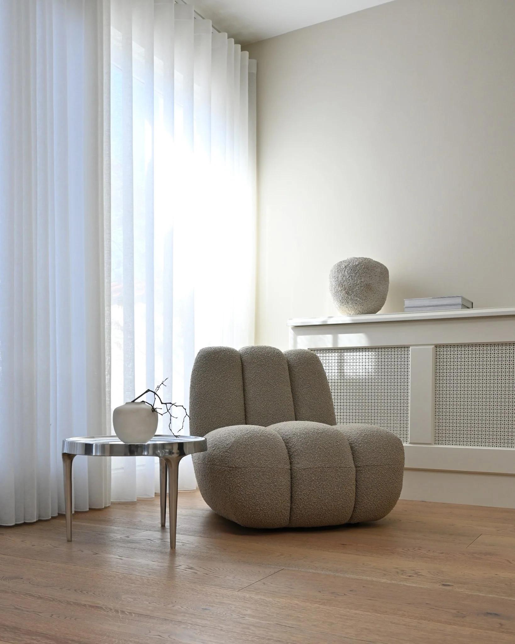 Modern Coffee Table, Polished Cast Aluminium and Chrome, Contemporary Work. For Sale