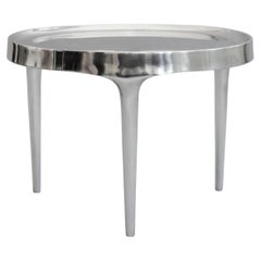 Couchtisch, polierter Aluminiumguss und Chrom, Contemporary Work.