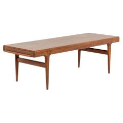 Mid-Century Modern Coffee Table, Wood, Denmark, Conical Legs, 1950s