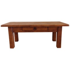 Coffee Table Provencal Style Varnished Early 20th Century in Oakwood