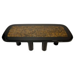 Table basse rectangulaire à œils de tigre par Etienne Allemeersch