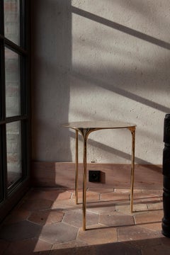 Coffee Table - Handmade Sandcasted Metal in Rippled Brass by Unism