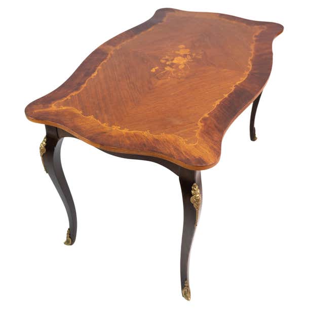 Coffee Table, Rococo, Rosewood, Marquetry, 1930 For Sale at 1stDibs