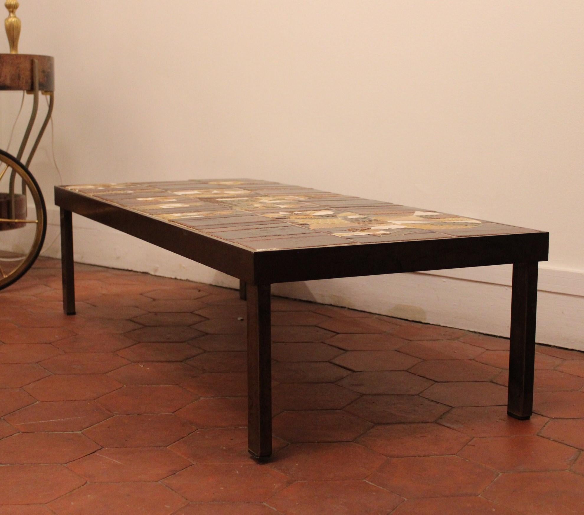 French Coffee Table, Roger Capron For Sale