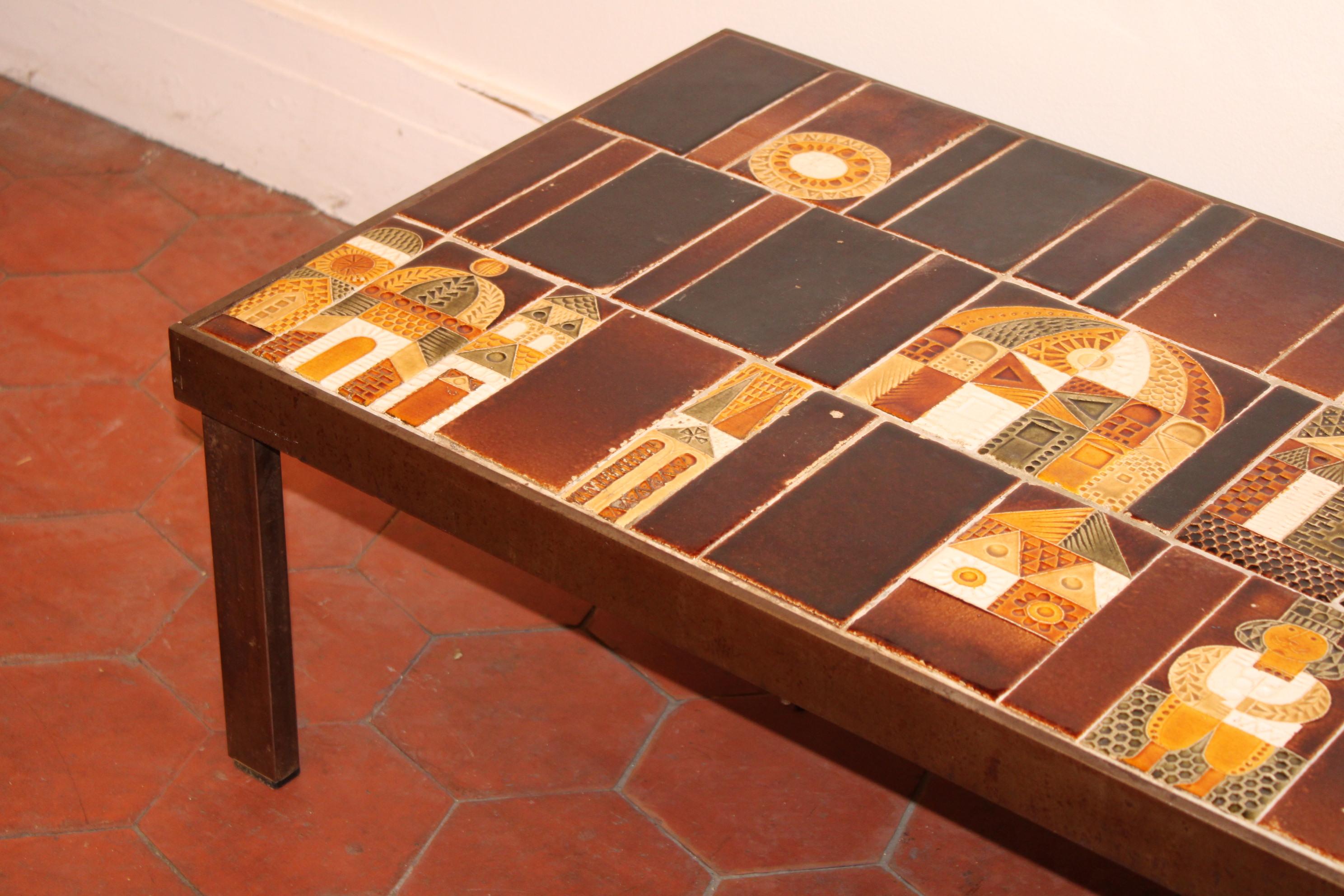 Coffee Table, Roger Capron In Fair Condition For Sale In Paris, FR
