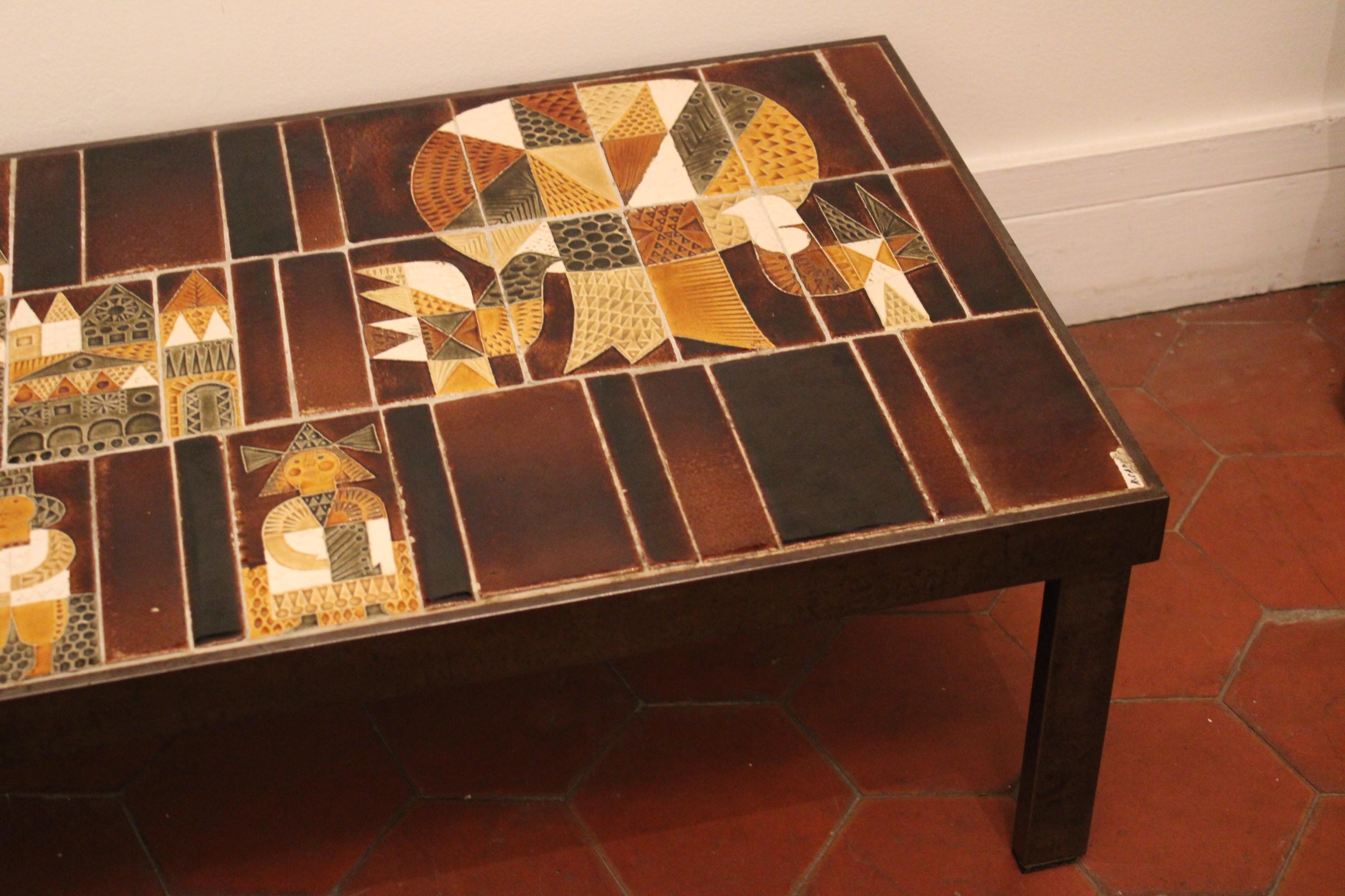 20th Century Coffee Table, Roger Capron For Sale