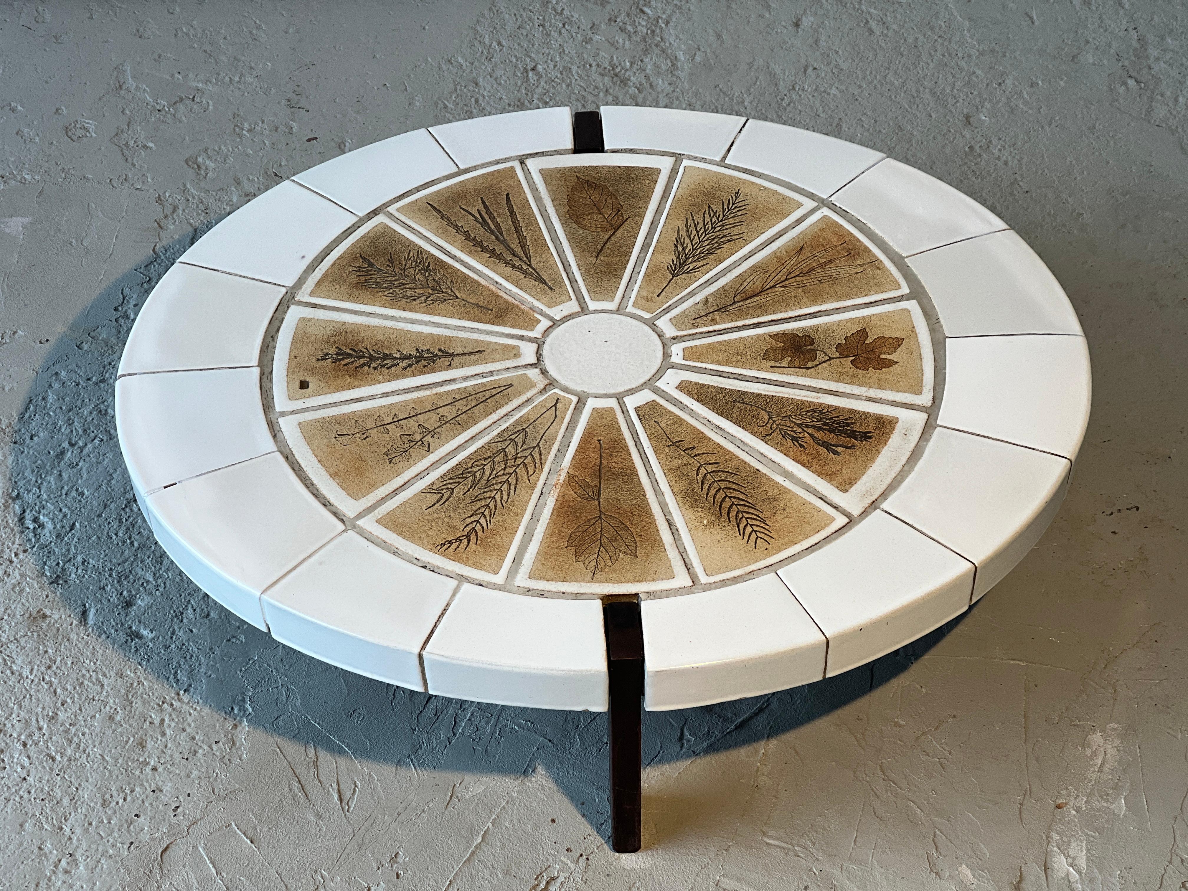 Mid-Century Modern Coffee table roger capron Vallauris 1962  For Sale