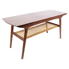 Coffee table, Rosewood, Heltborg Møbler, wicker, 1960