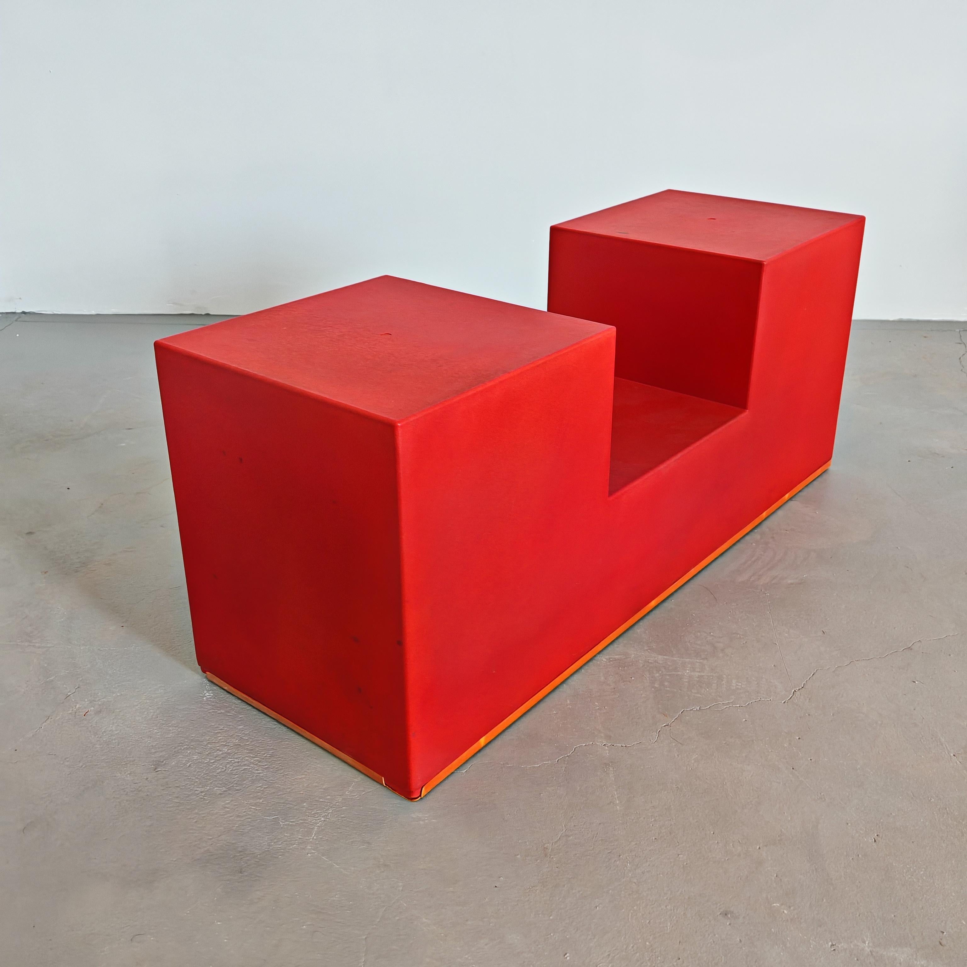 Coffee Table red 70s composed of 3 modules of 