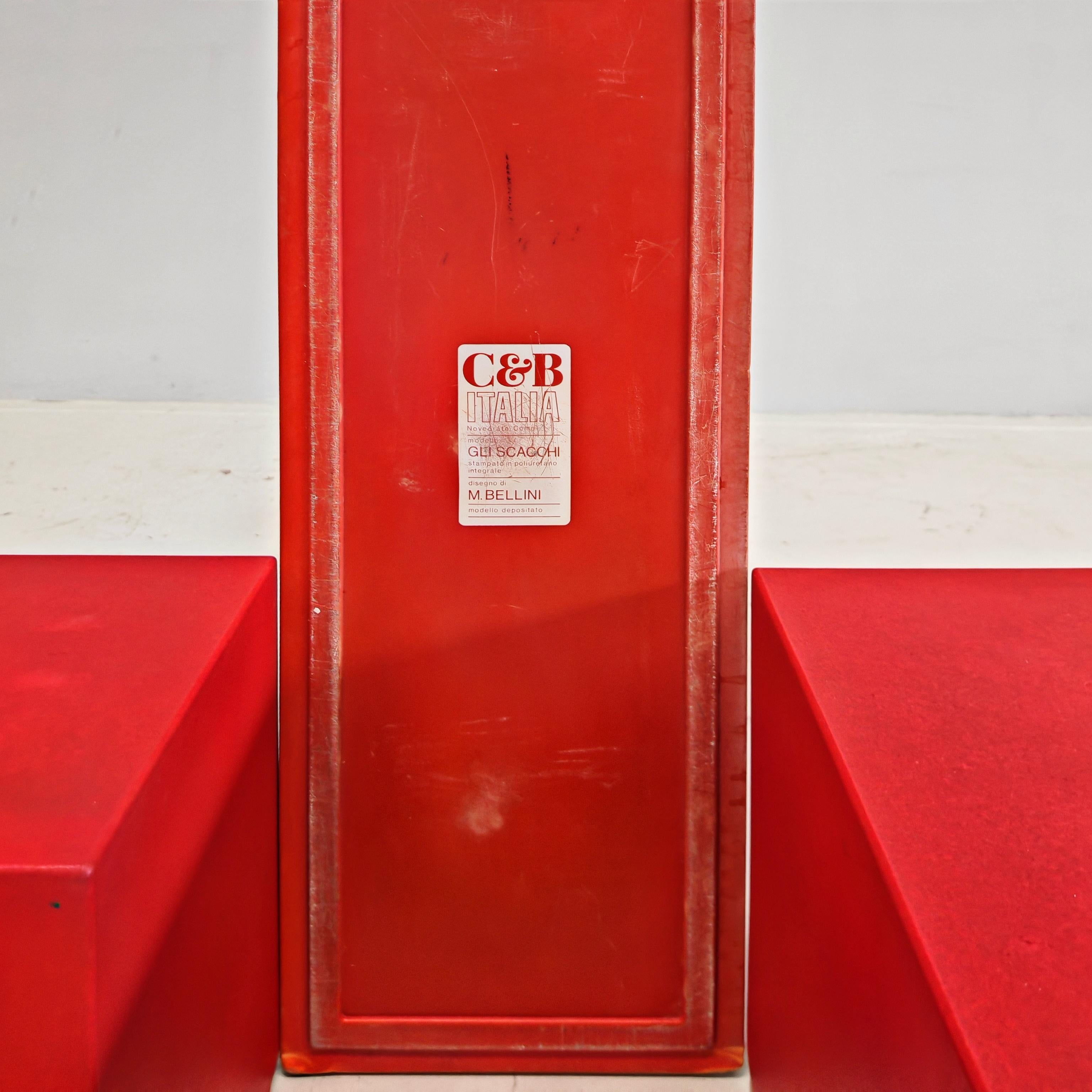 Coffee Table red 70s composed of 3 modules of 