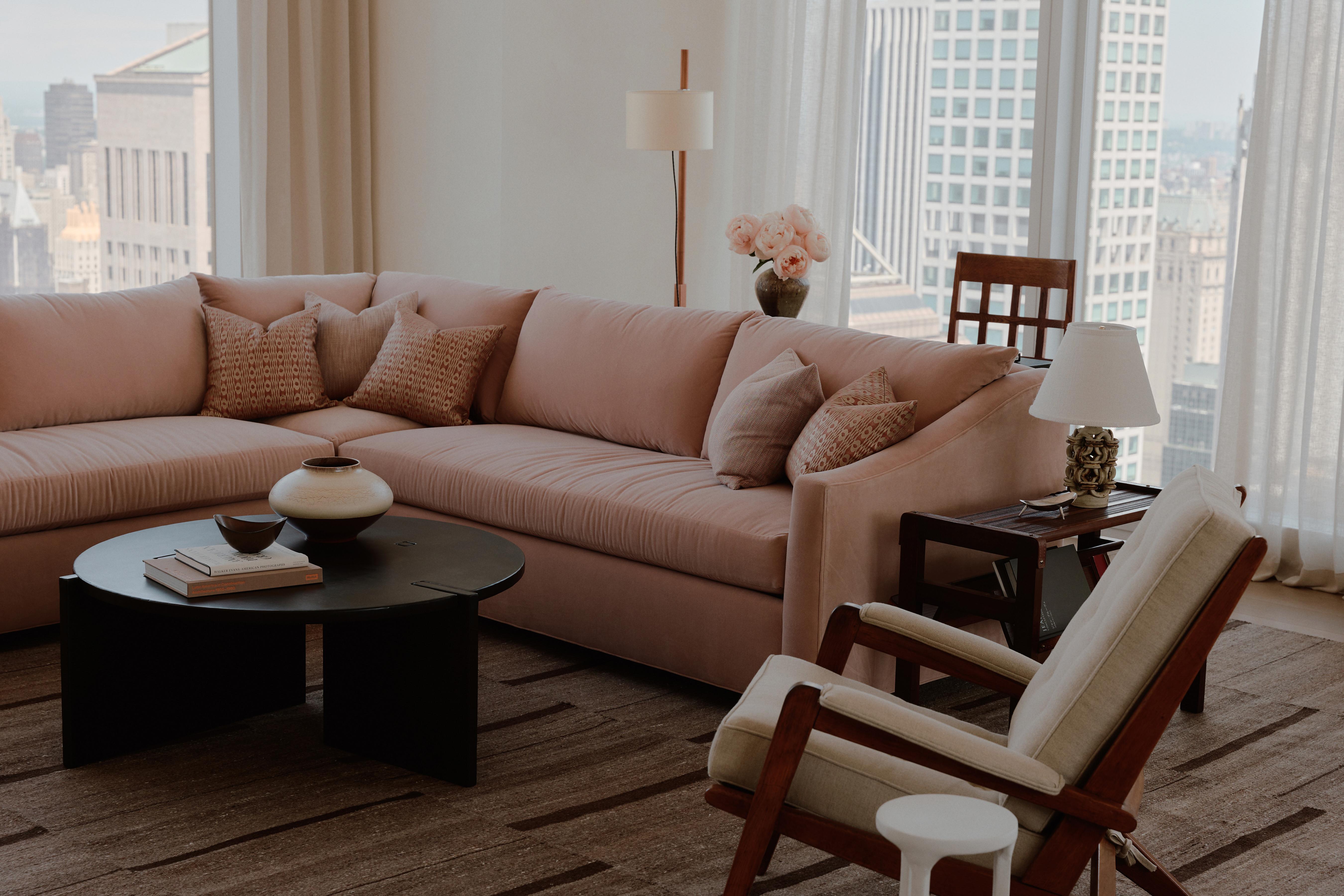 Couchtisch Rund Modern Contemporary Handgemacht Geschwärzt Stahl Gewachst Groß im Angebot 3