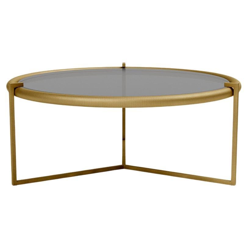 Rua Tucumã Coffee Table by Man of Parts
Signed by Osvaldo Tenório 

Burnished Gold or Burnished Bronze frame  
Smoked Glass (Tempered) top 


Dimensions available:
- Low - H. 28 x D.90 cm
- High - H. 38 x D. 90 cm


Model shown: Burnished Bronze