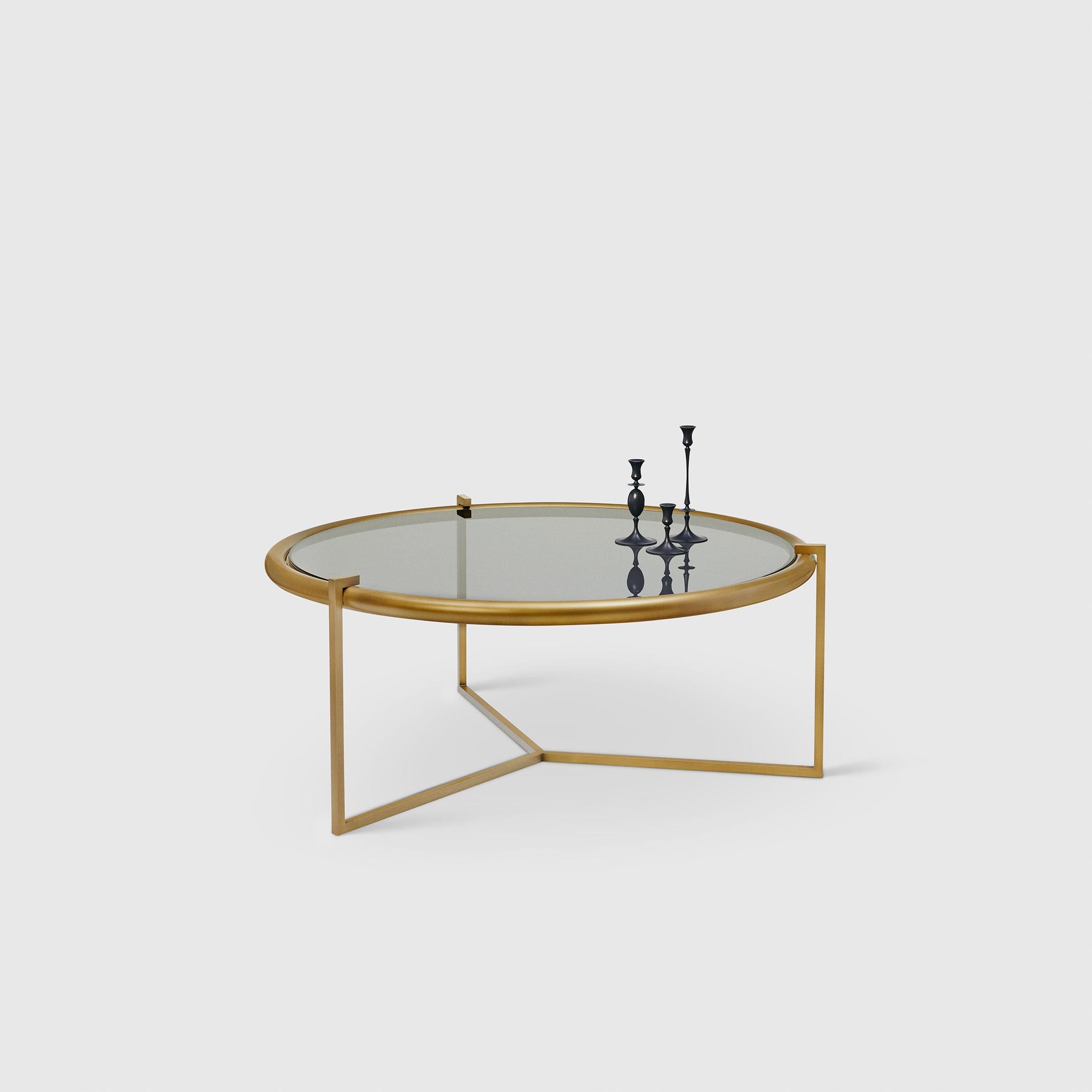 Organic Modern Coffee Table 'Rua Tucumã' by Man Of Parts, Low, Gold Finish  For Sale