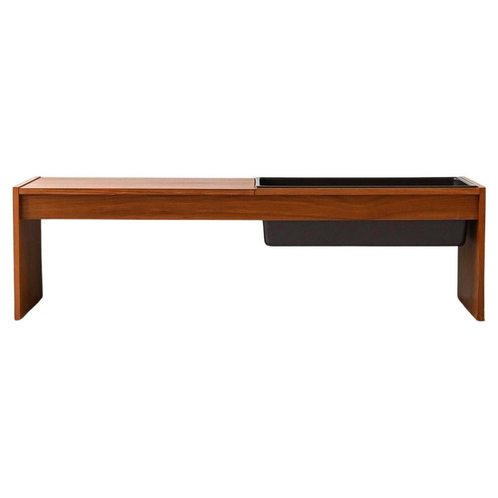 Coffee table scandinavo vintage anni 60 in teak con portafiori