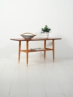 Scandinavian vintage teak coffee table with boat top