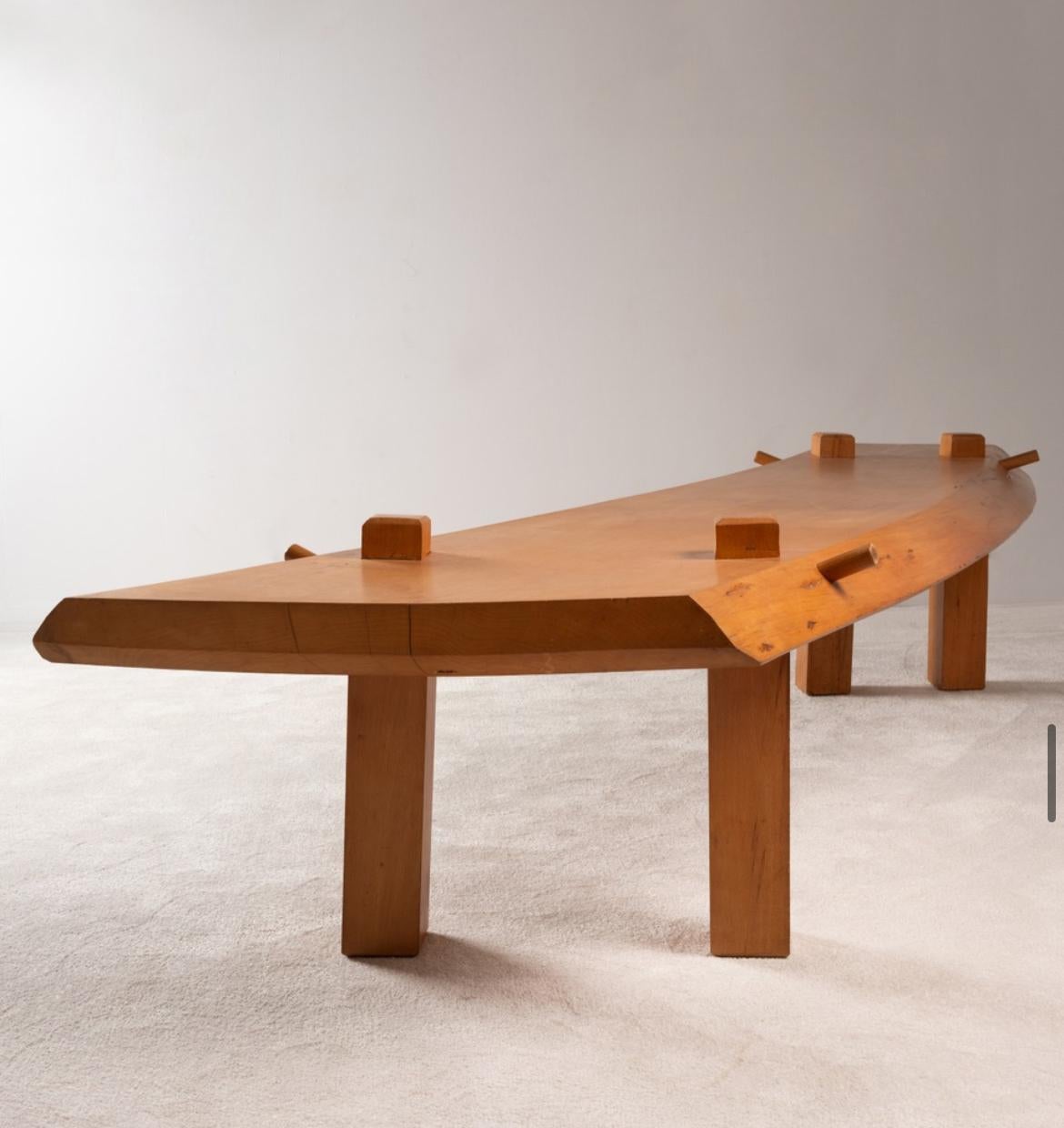 coffee table sculpture
 from 1970 in oak