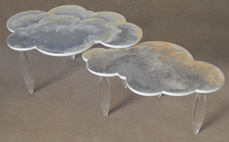 Coffee tables, decorative cloud shape, born just by looking at one of the wonders of our world... The sky... that shows us stunning shades and let us dream. It's a collection of pieces that can be combined together as your preference. Each