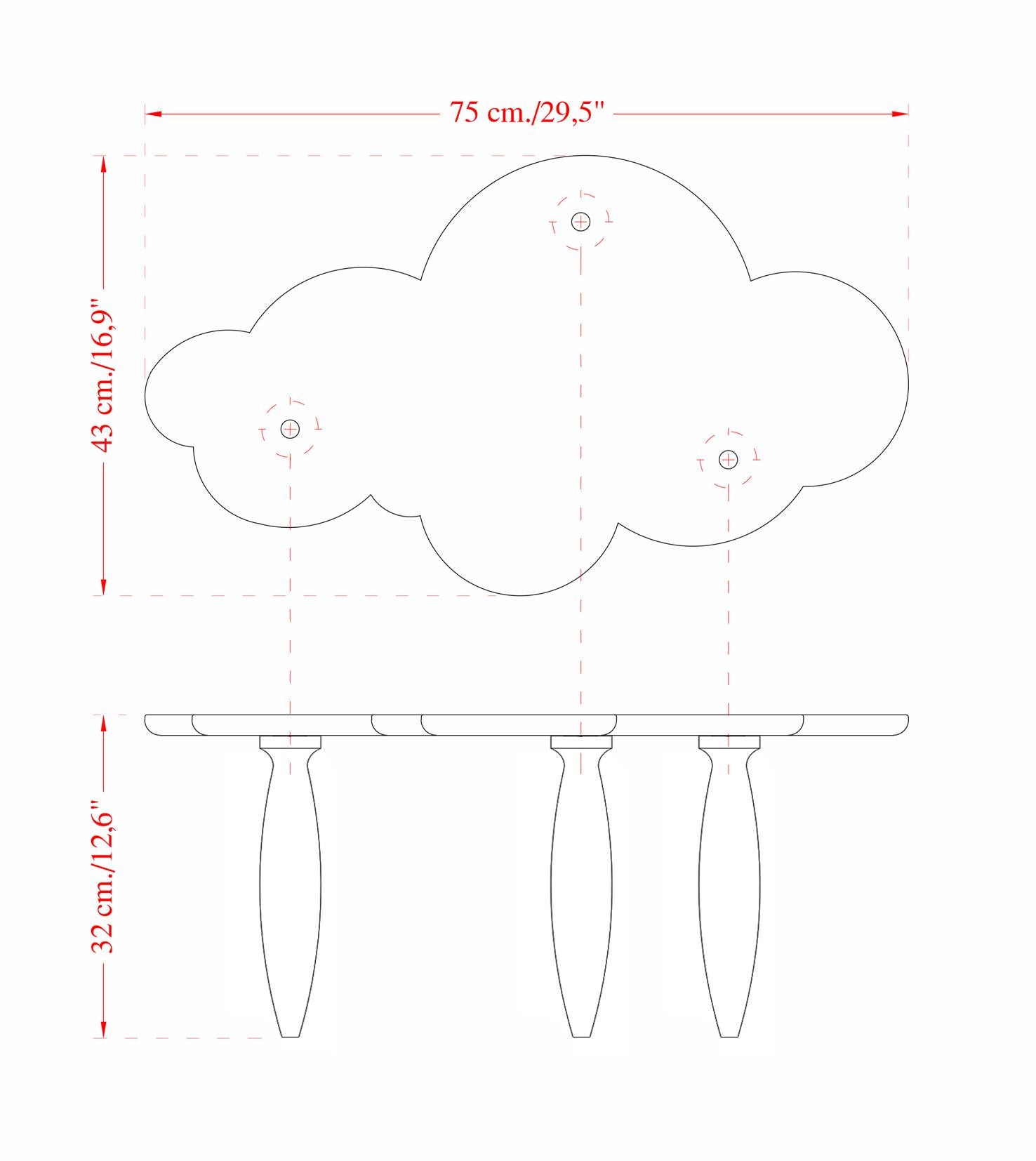 Coffee Table Cloud shaped Tops Plexiglass Legs Handmade in Italy by Cupioli 1