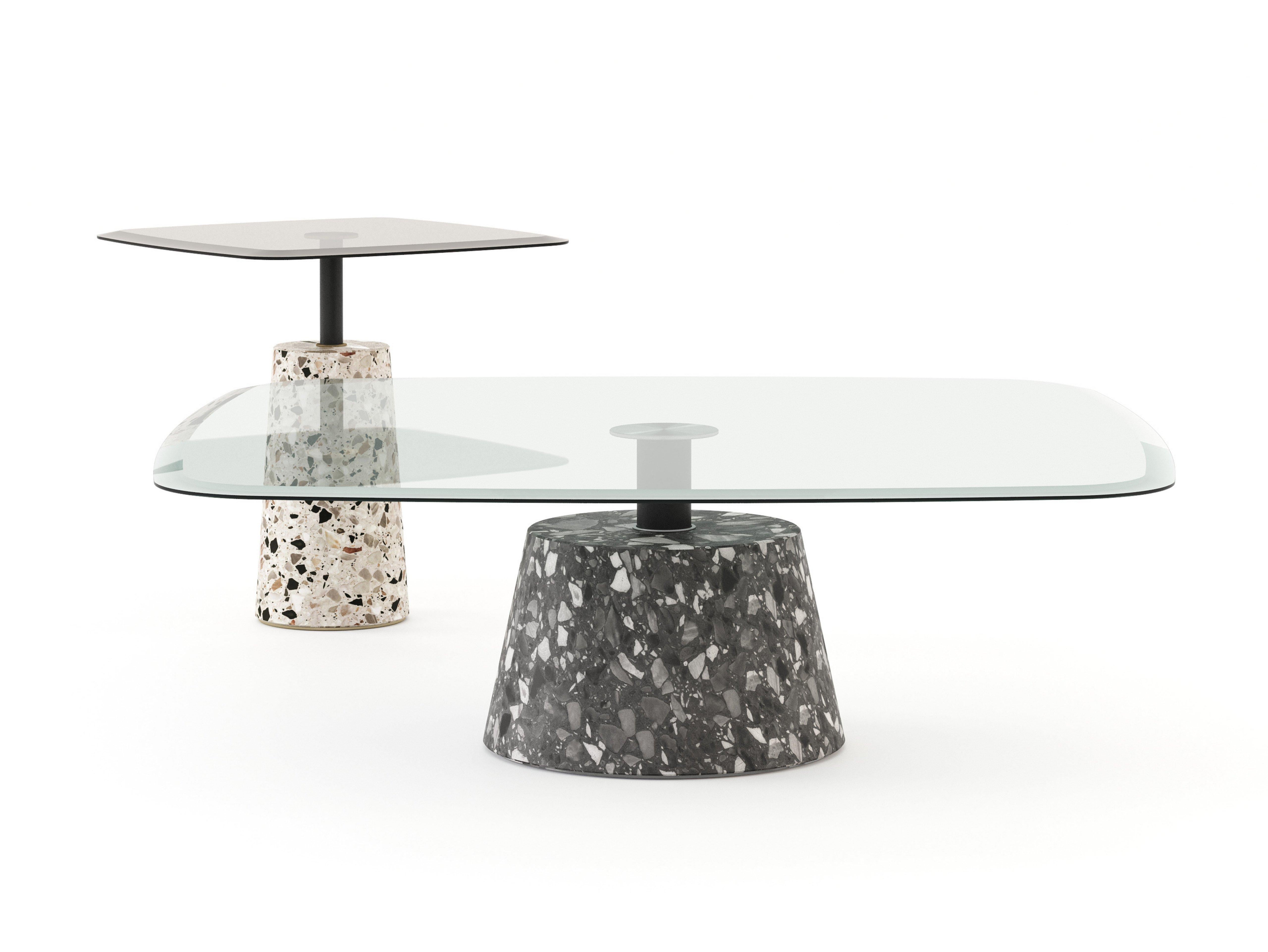 Coffee Table Set of 2, Bronze Glass/Fumed Eucalyptus In New Condition In New York, NY