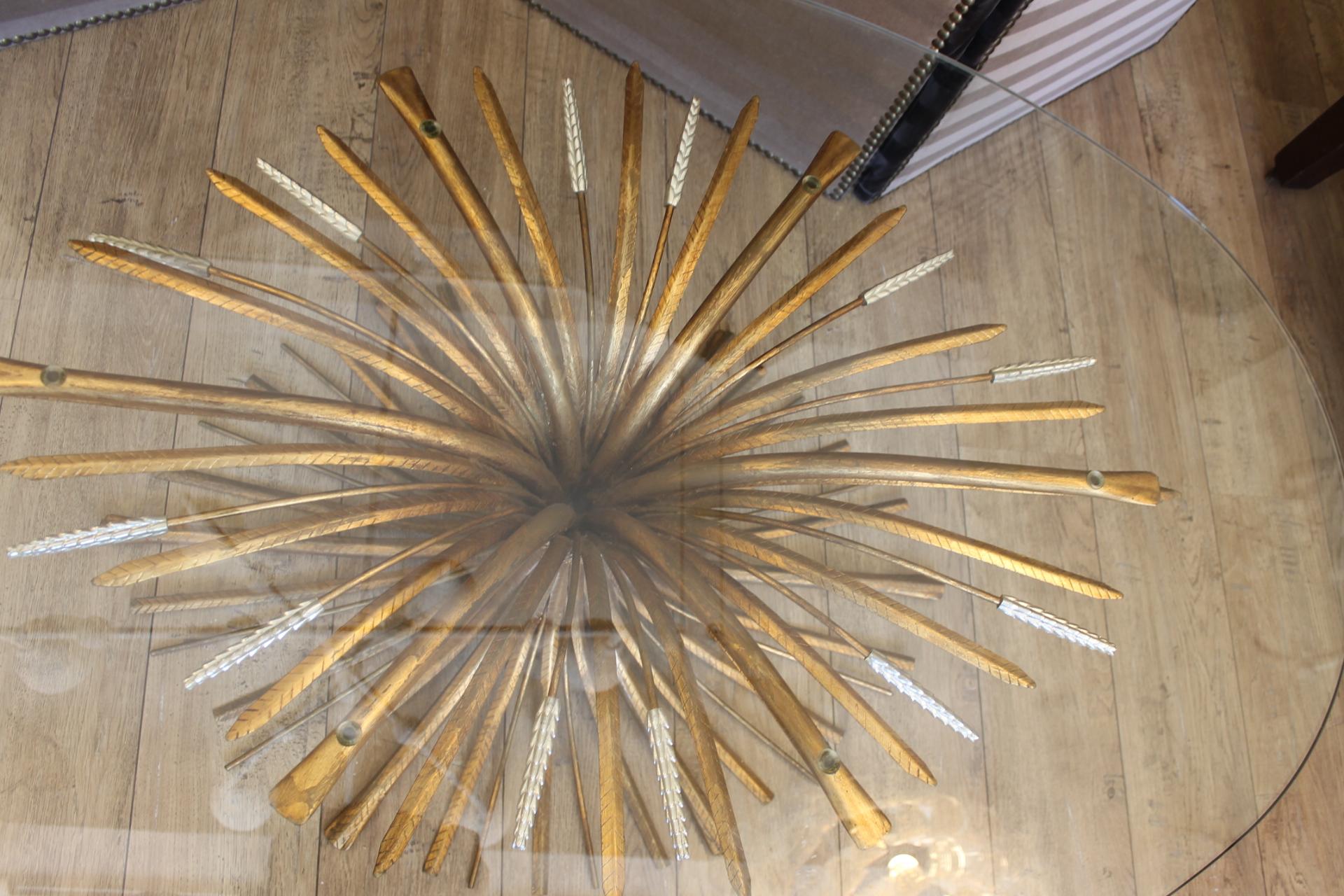 Brass Coffee Table, Sheaf of Wheat, 1960