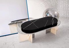 Coffee table Shift Black Marble and Bianco Onyx by Alter Ego Studio