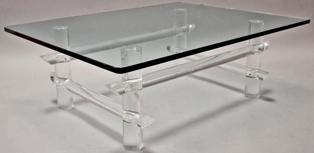 American Coffee Table Signed Les Prismatiques Lucite