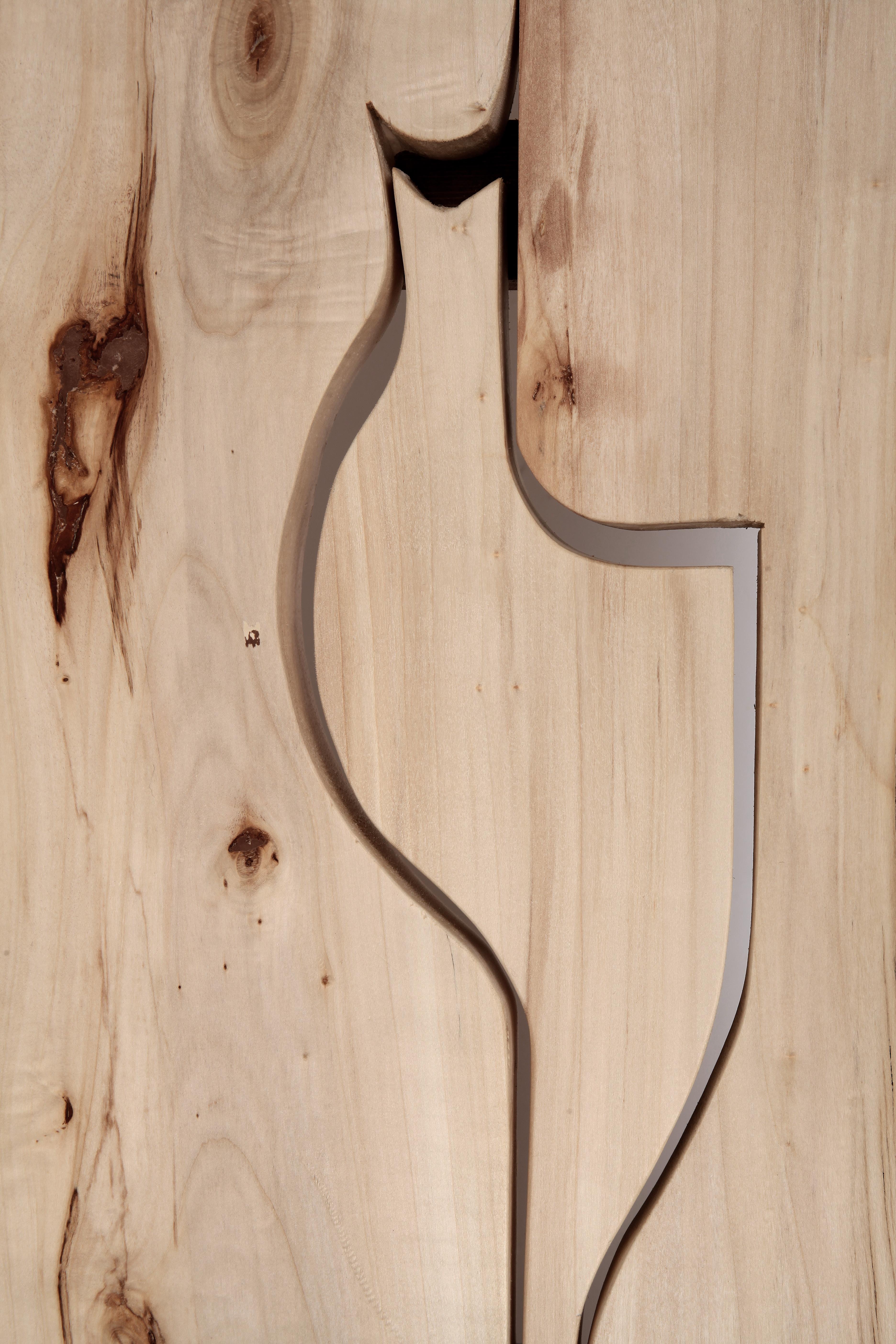 Tavolino da caffè piccolo in legno realizzato artigianalmente con legno di pioppo riutilizzato da Vicent Orts in vendita 7
