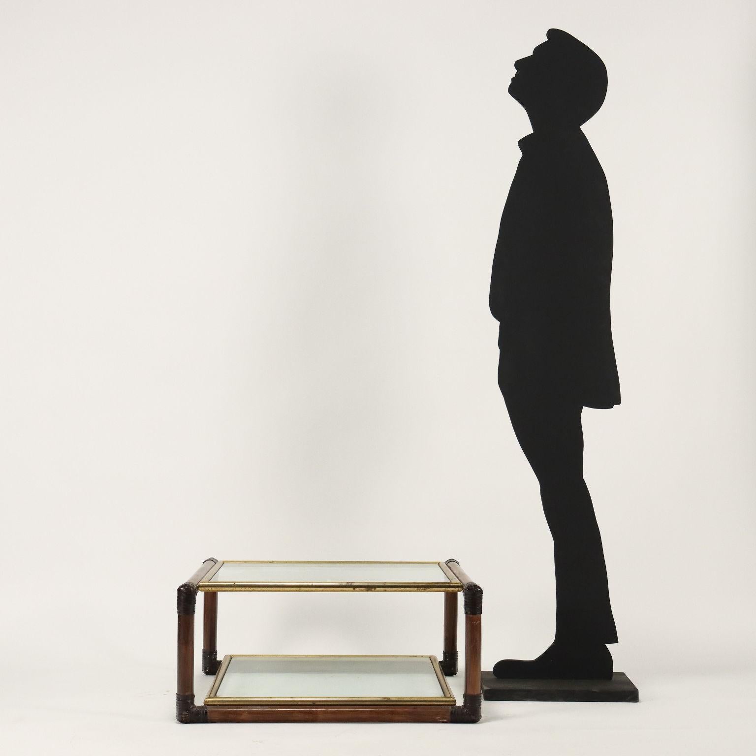 Coffee table by Arch. Fabrizio Smania for Studio Smania Interni, bamboo wood, glass, brass.