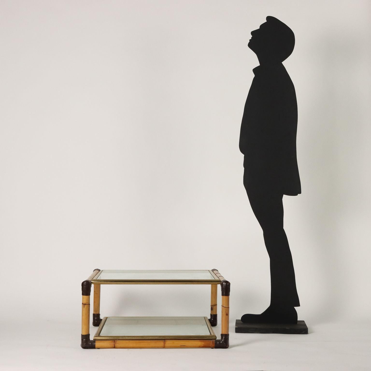 Coffee table by Arch. Fabrizio Smania for Studio Smania Interni; bamboo wood, glass, brass.