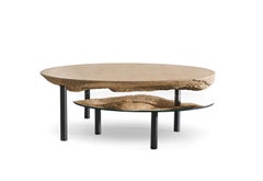 Tavolino Solco in Oak Acciaio Specchio di Constance Guisset