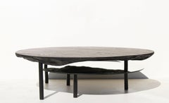 Tavolino Solco in Oak Steel Mirror di Constance Guisset tinto di nero