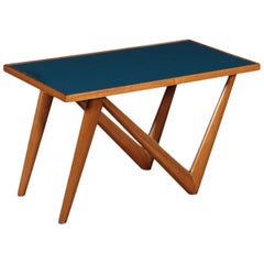 Coffee Table Solid Beechwood Back-Treated Glass, Argentina, 1950s