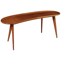 Coffee Table Solid Wood Beech Veneer, Argentina, 1950s