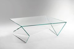 Coffee or Center Table Square Origami Geometric Glass Crystal Collectible Design