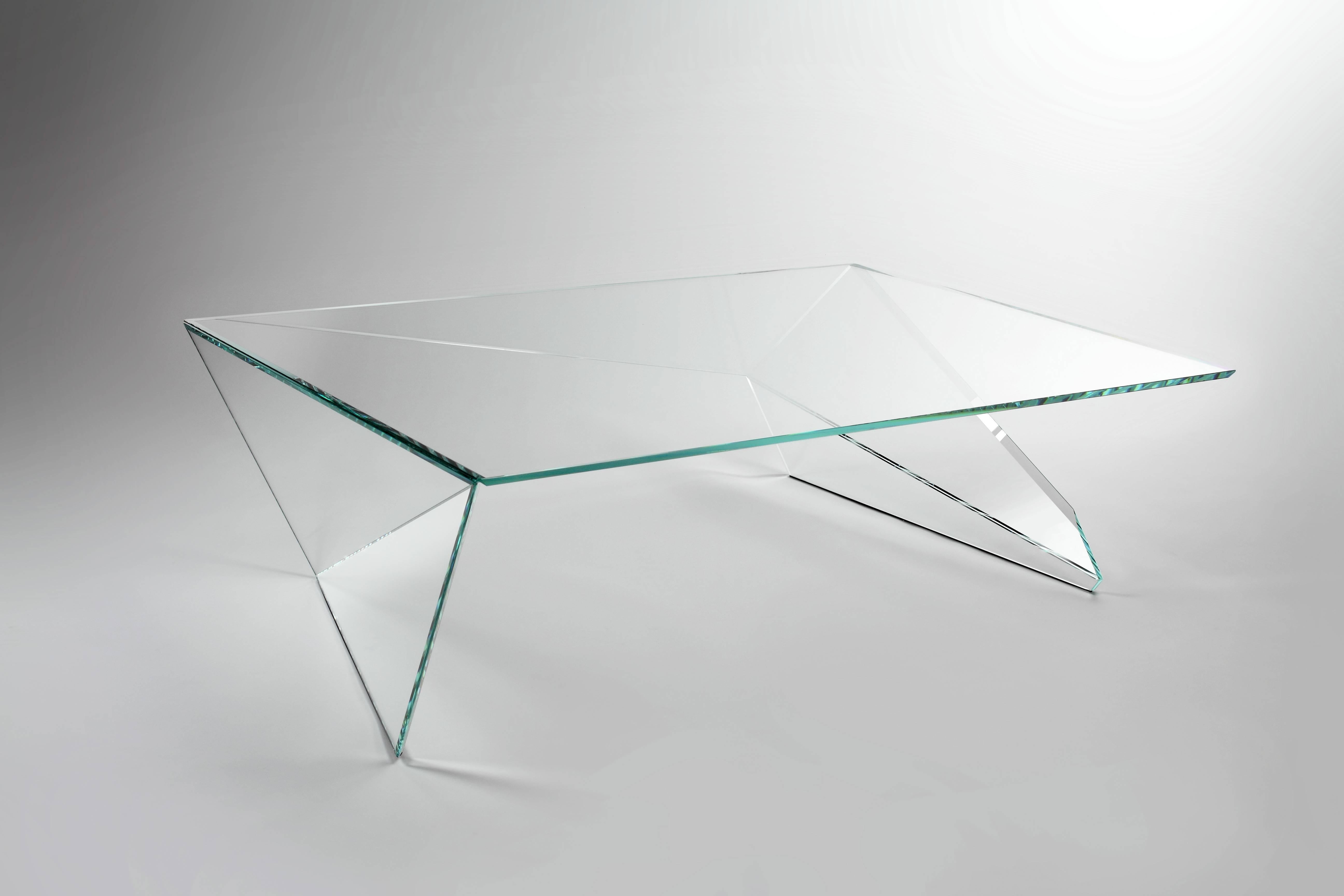 geometric glass coffee table