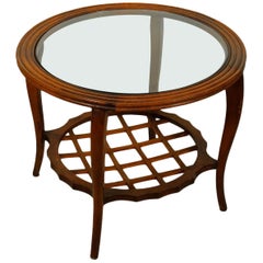 Coffee Table Stained Beech Glass Vintage, Italy, 1940s-1950s