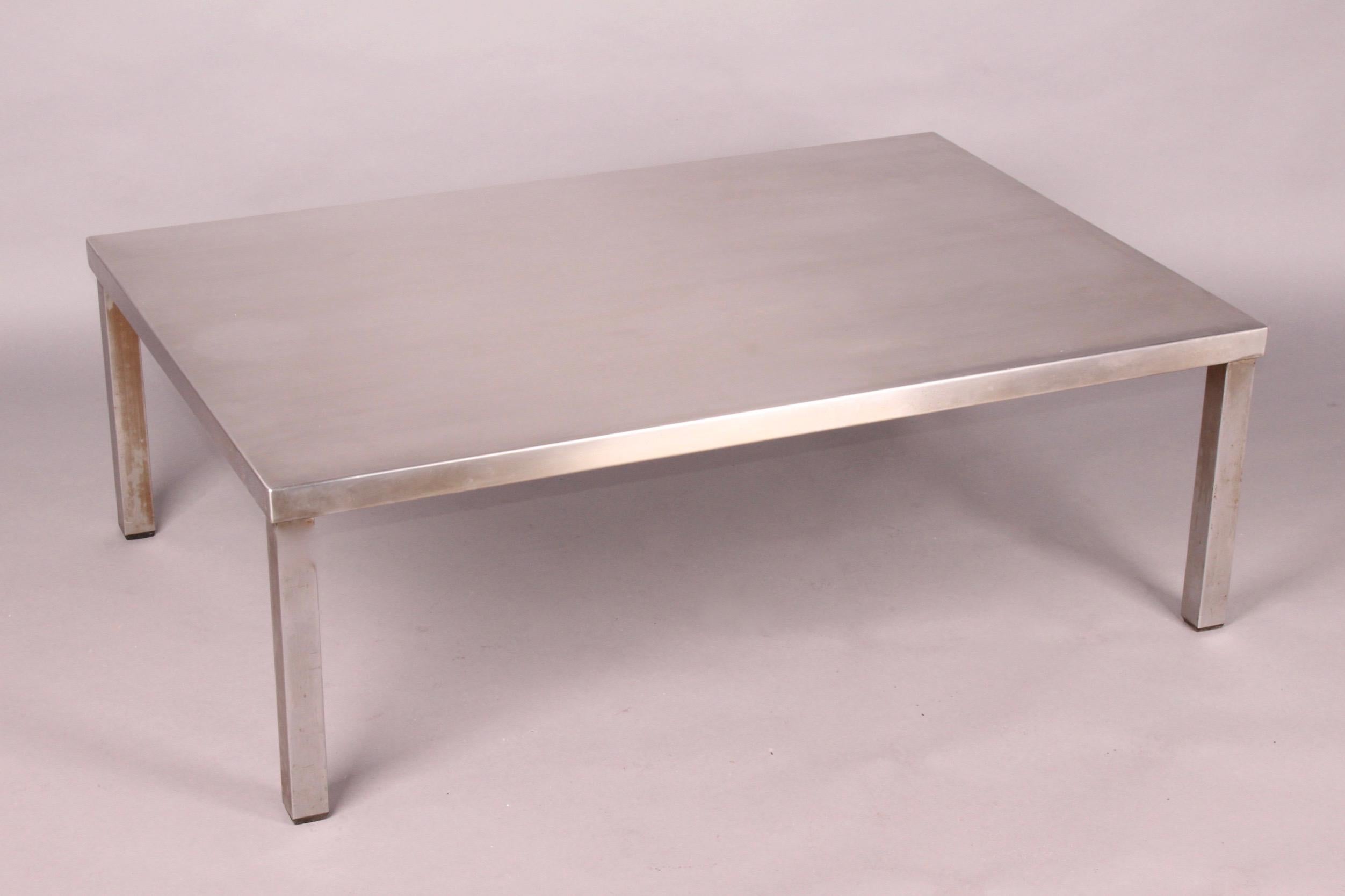 Coffee table stainless steel Maria Pergay attributed.