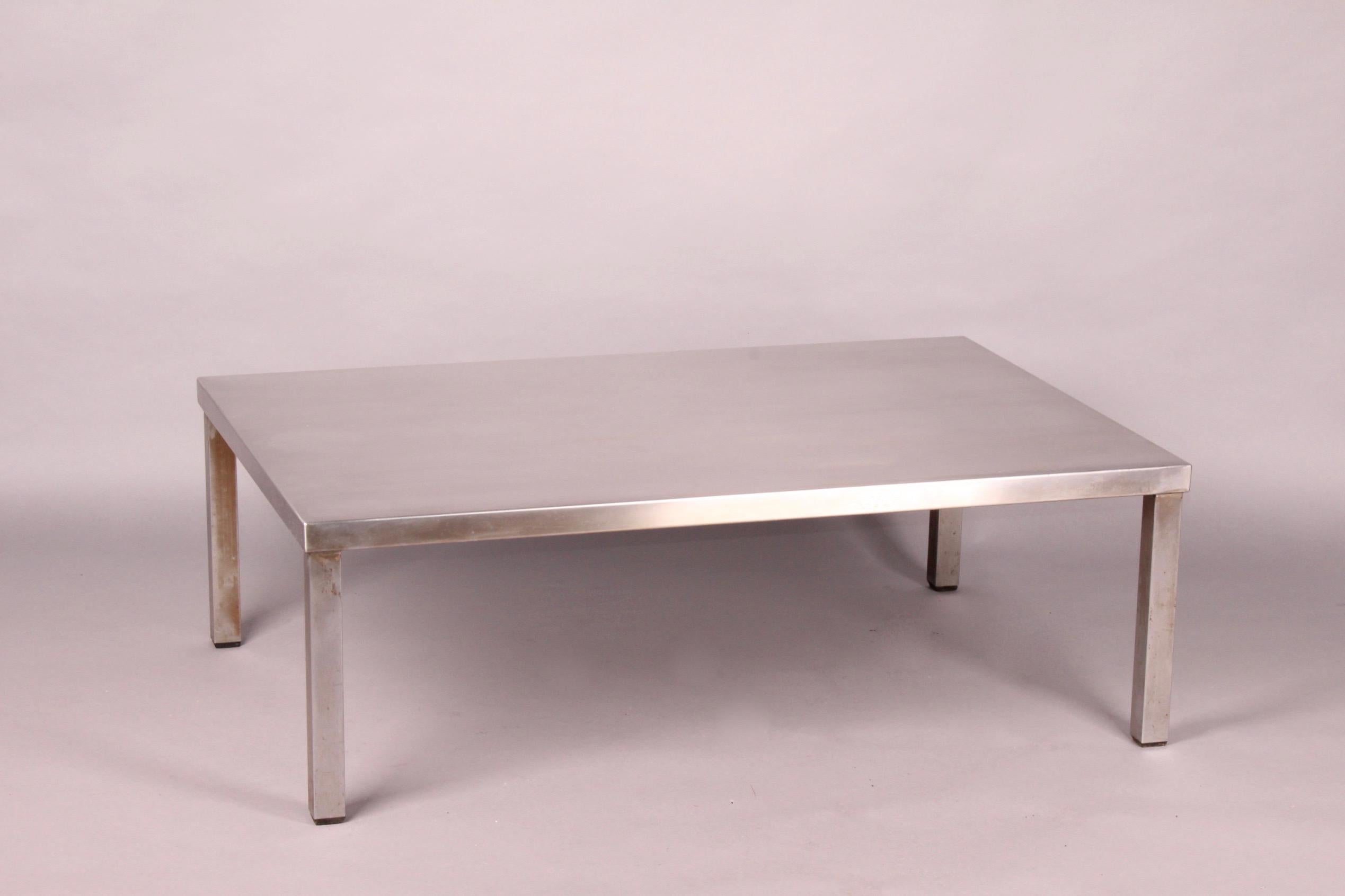 Coffee Table Stainless Steel Maria Pergay Attributed In Good Condition In grand Lancy, CH