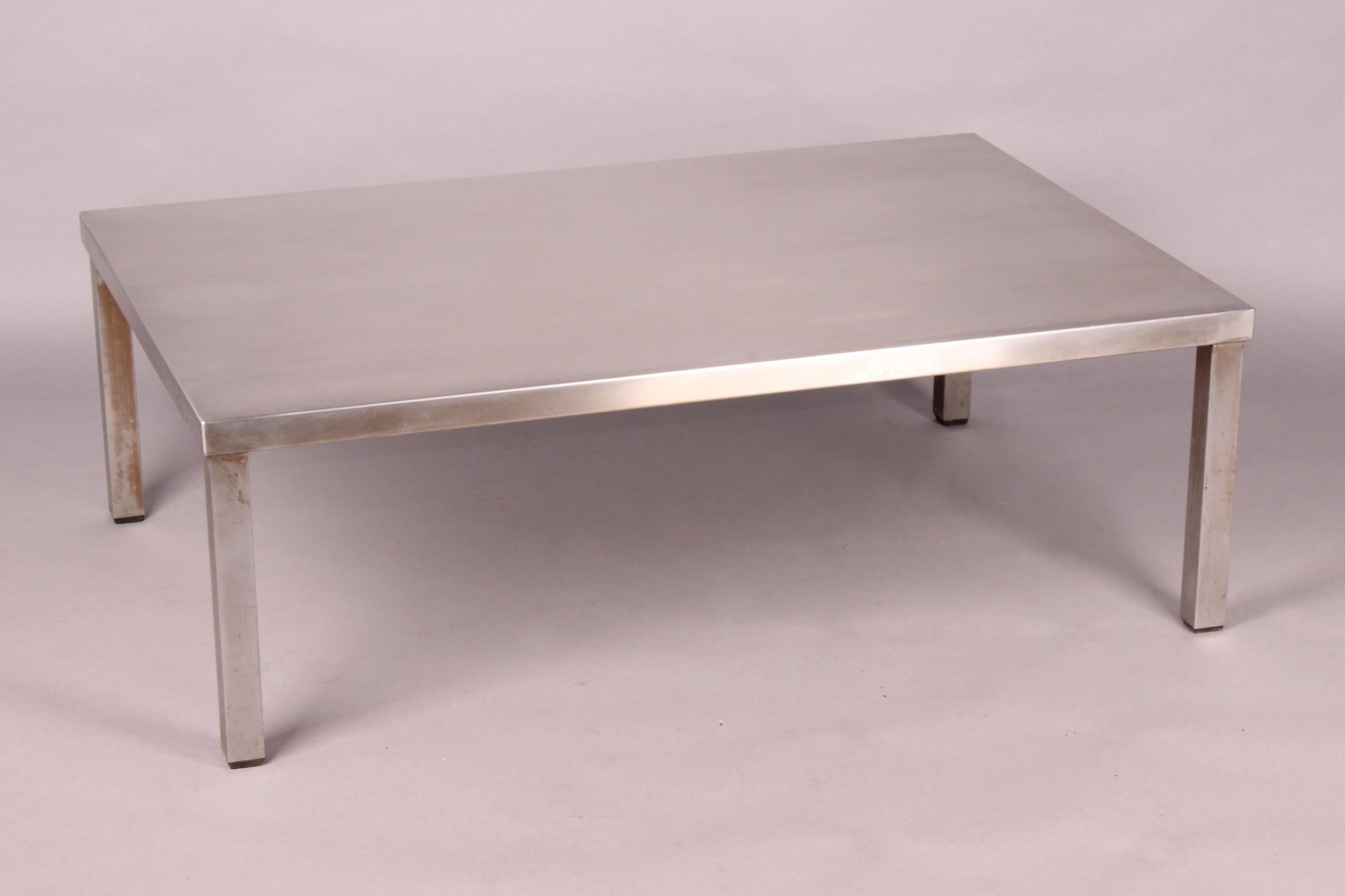 Late 20th Century Coffee Table Stainless Steel Maria Pergay Attributed