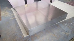 Coffee Table, Steel Top and Black Wood Base, 1970, Italy