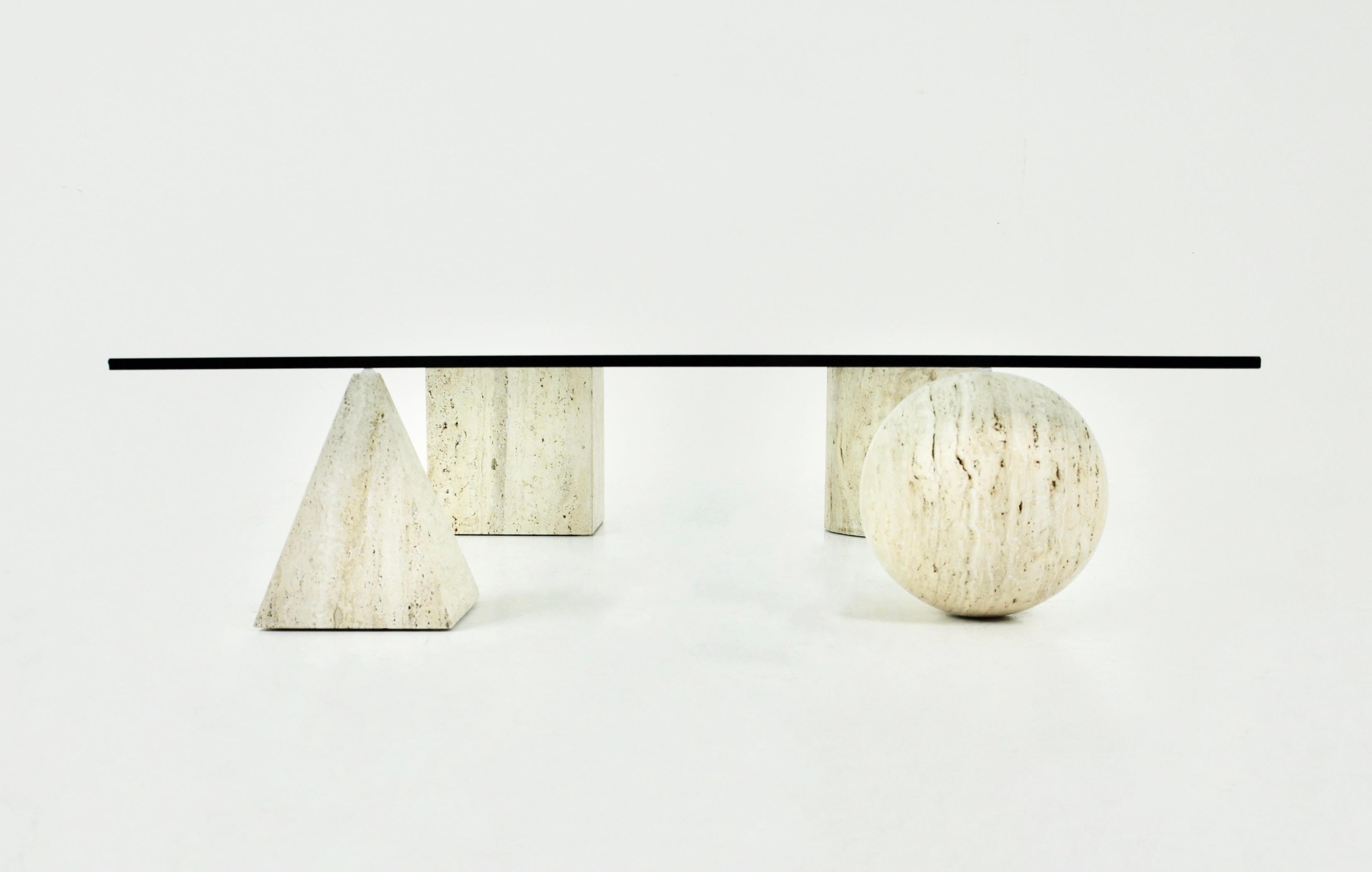 Mid-Century Modern Coffee Table Style 'Methaphora by Massimo & Lella Vignelli for Casigliani, 1970s For Sale