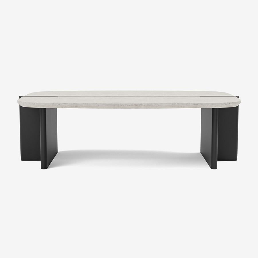 Coffee Table 'Surfside Drive' by Man of Parts, Large, Black & Ivory Ash For Sale 3