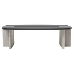 Table basse 'Surfside Drive' par Man of Parts, grande, frêne noir et ivoire