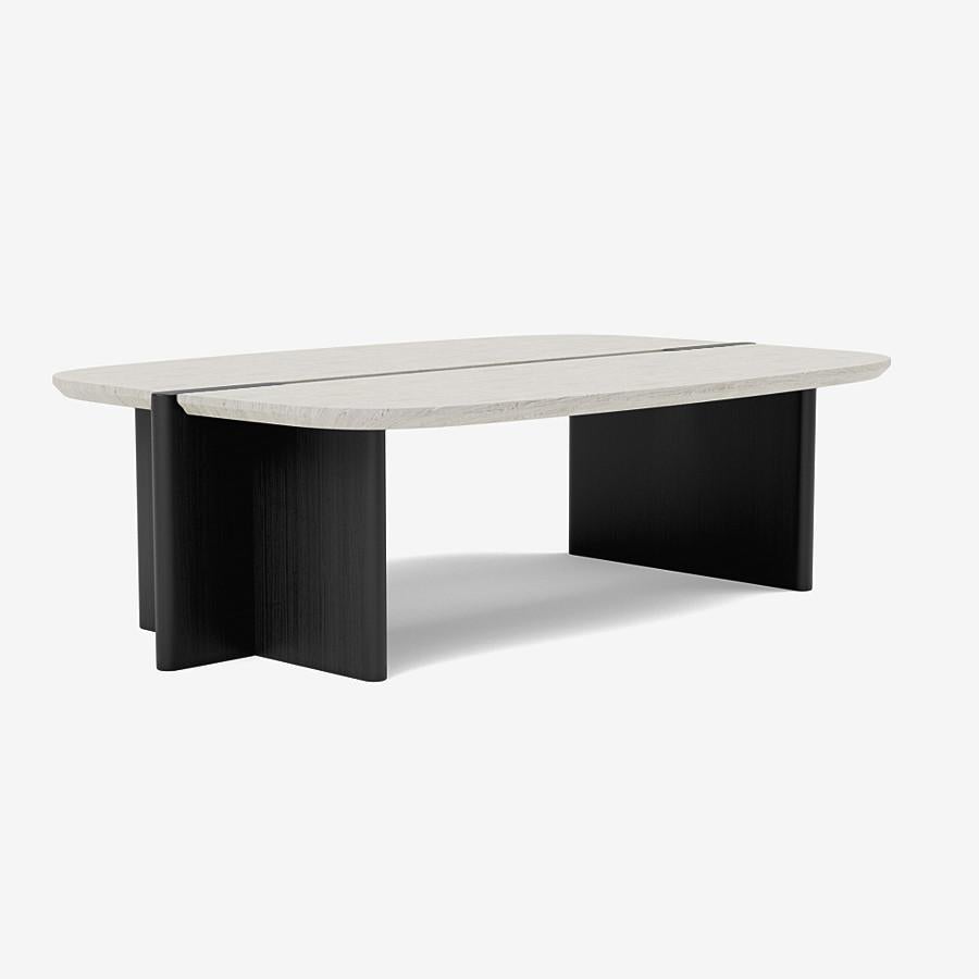 Coffee Table 'Surfside Drive' by Man of Parts, Small, Black & Ivory Ash For Sale 4