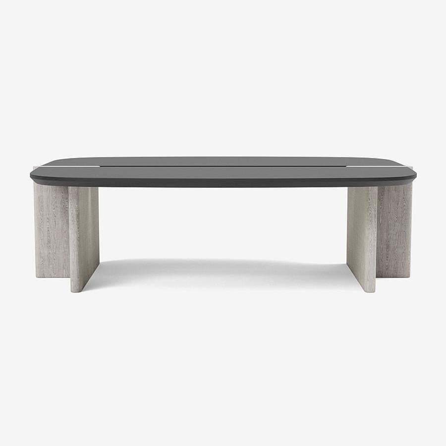 Coffee Table 'Surfside Drive' by Man of Parts, Small, Ivory & Black Ash For Sale 6