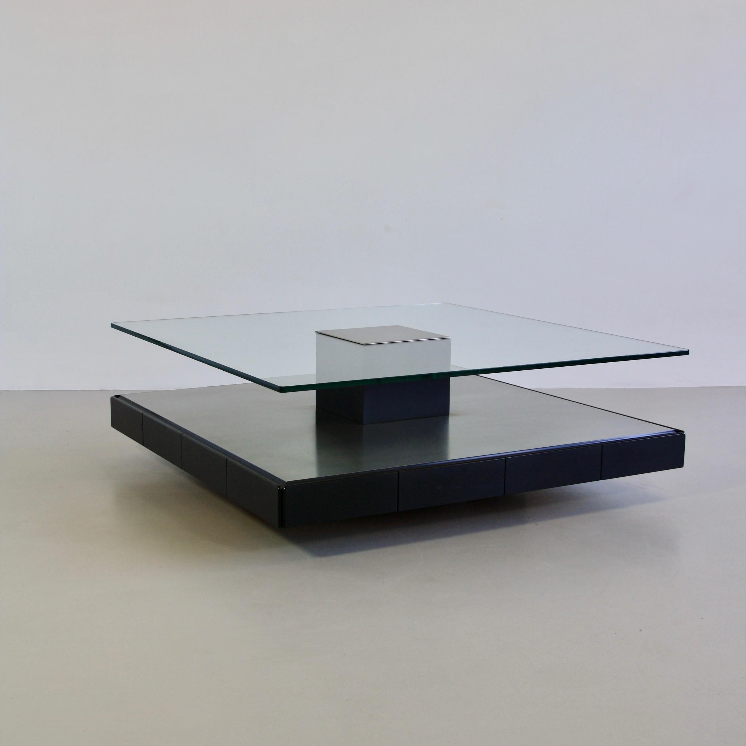 Brushed Coffee Table T147 by Marco Fantoni for Tecno 1971