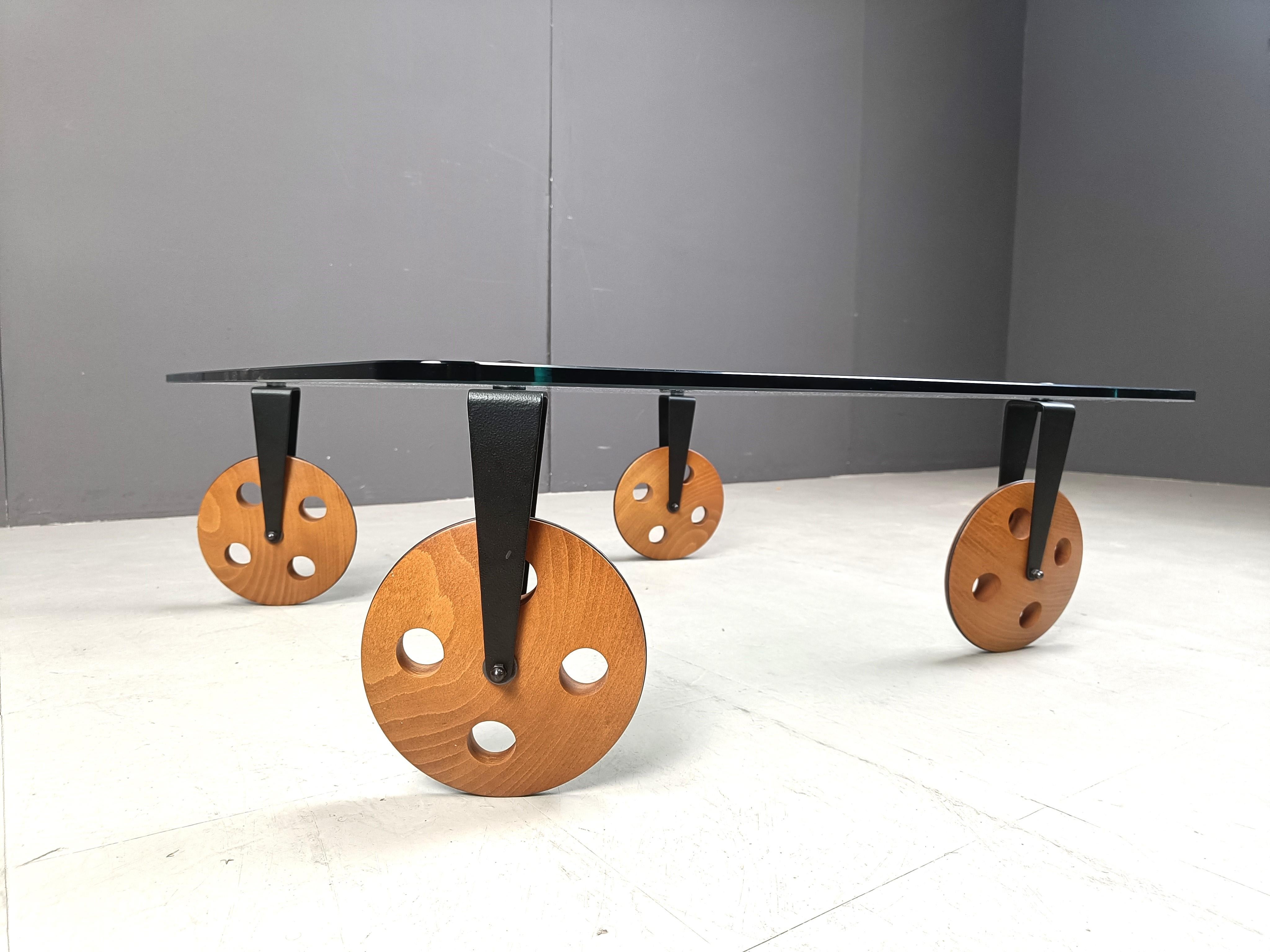 Italian Coffee Table 'tavolo con Ruote' by Gae Aulenti, 1965